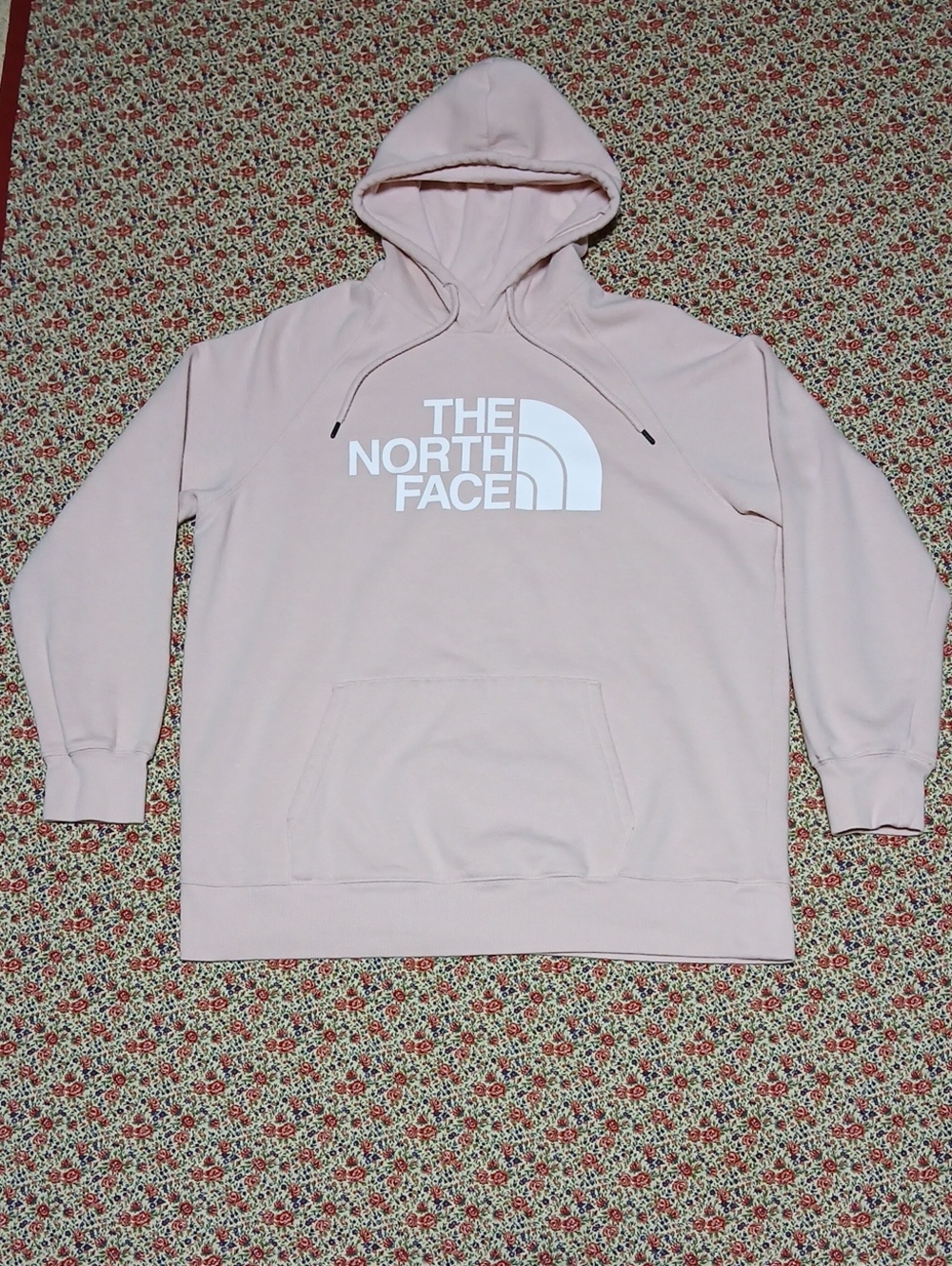 The North Face Womans Hoodie in Light Pink with White Logo Size XL